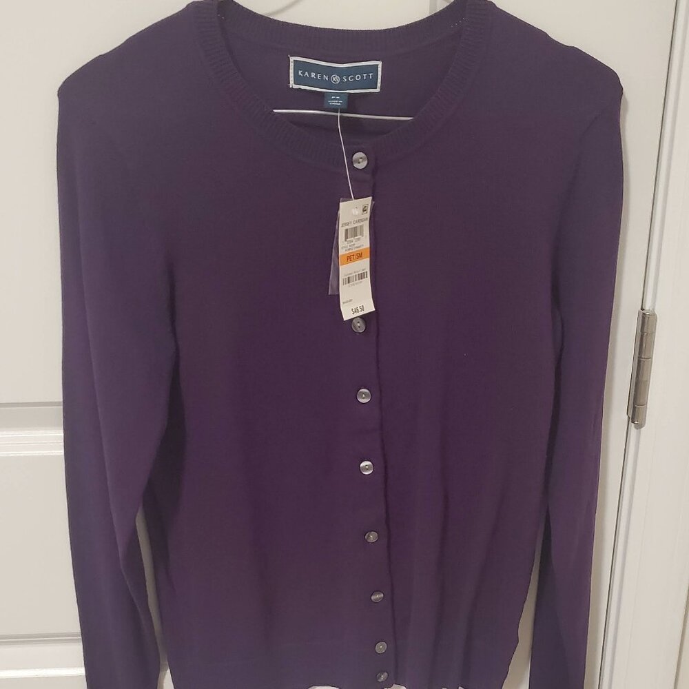 NWT Karen Scott Cardigan Sweater